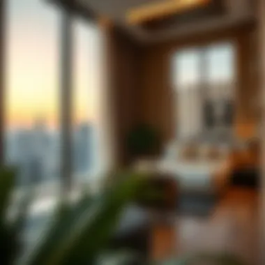 Luxurious near hotel apartment with cityscape view