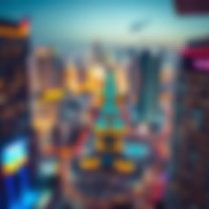 Vibrant Dubai nightlife seen from a near hotel apartment