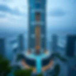 Stunning architectural view of Blue Bay Tower