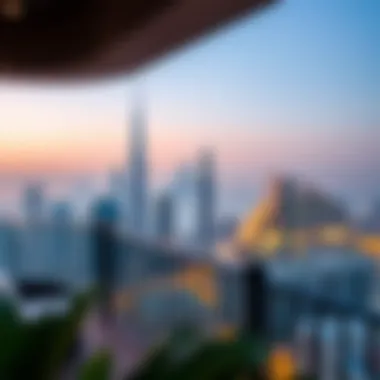 Stunning view of Dubai skyline from a holiday home balcony