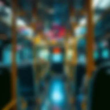 Interior of a bus on the 53 route during busy hours