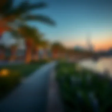 Tranquil waterfront park attracting visitors and locals alike