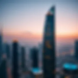 Stunning view of CityGate Tower against the Dubai skyline