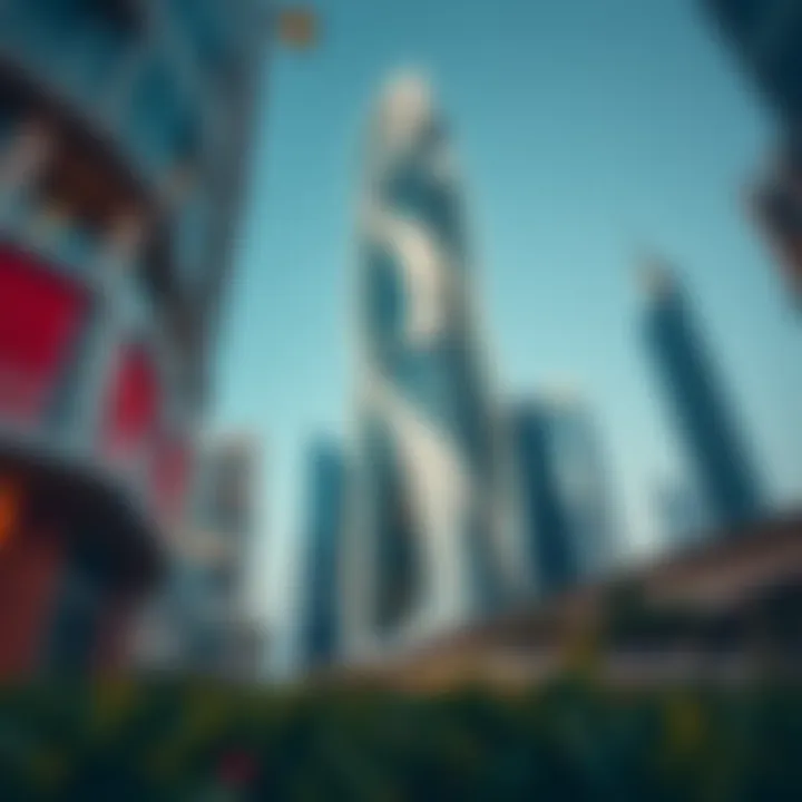 Ground-level view highlighting Coral Tower's modern architecture