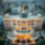 Aerial view of Creek Palace highlighting its architectural design