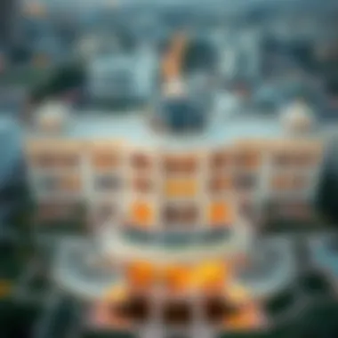 Architectural Marvel of Creek Palace Aerial view of Creek Palace highlighting its architectural design