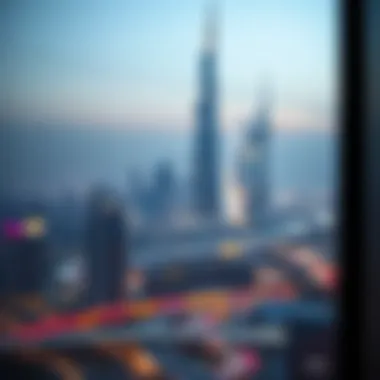 Panoramic view of Dubai skyline featuring Crescent Tower