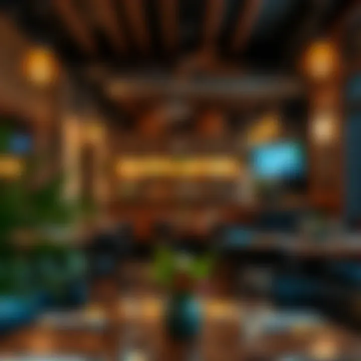 An inviting restaurant ambiance showcasing the unique decor of Gate Village establishments.