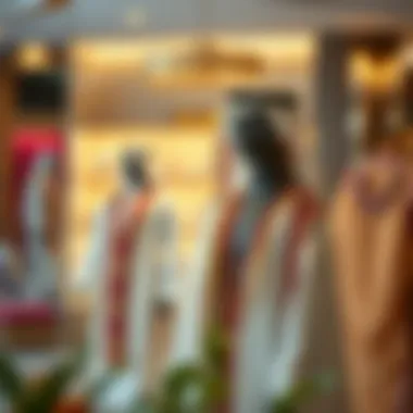 Traditional Emirati Attire Showcase of traditional Emirati attire displayed elegantly