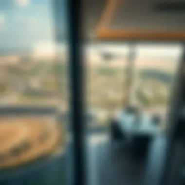 Aerial view of DAMAC Hills community highlighting its landscape and amenities