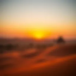 Breathtaking view of the Dubai desert at sunset
