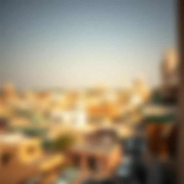 A panoramic view of Deira Souk Naif, illustrating its significance within the urban landscape