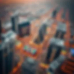 Aerial view of Dubai Commercity showcasing modern architecture and vibrant business activities