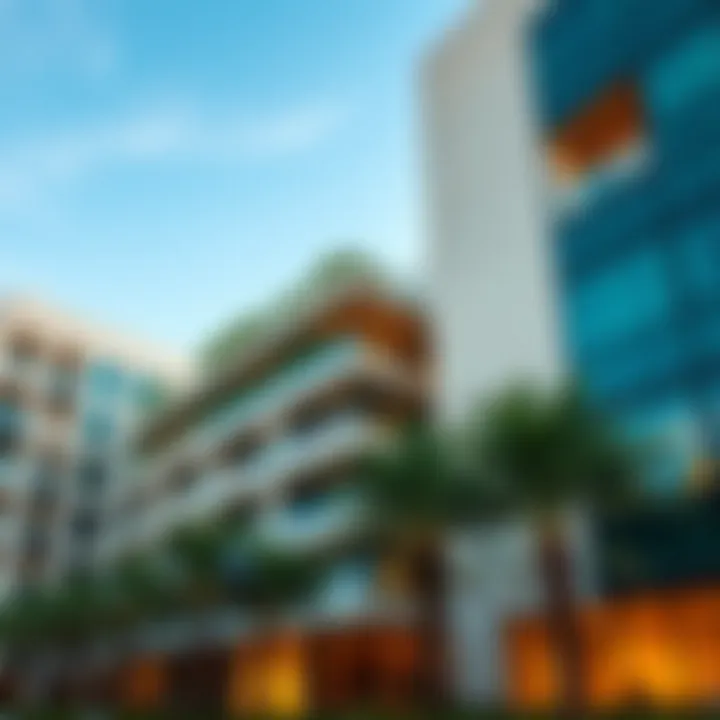 Architectural details of Dubai Design District Building 1