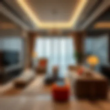 An elegant interior design of a high-end apartment in Dubai