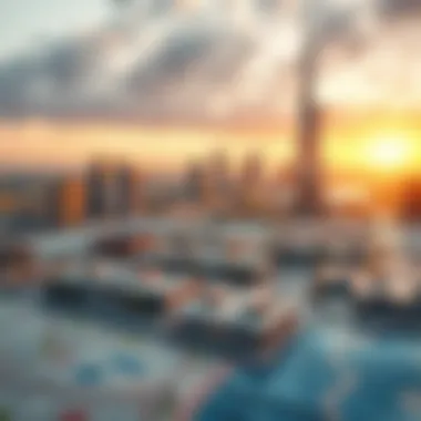 Map highlighting emerging neighborhoods in Dubai