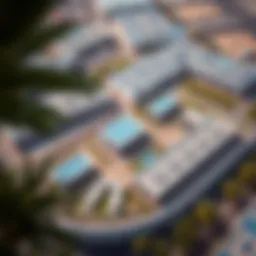 Aerial view of Dubai Investment Park showcasing its expansive layout and greenery