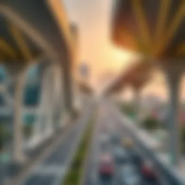 Infrastructure Surrounding Dubai Investment Park Modern infrastructure surrounding Dubai Investment Park, highlighting connectivity