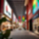 Vibrant storefronts showcasing unique brands in Dubai Outlet Village