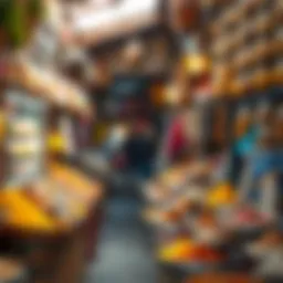 A stunning view of Dubai's spice souk showcasing vibrant colors and aromatic spices.