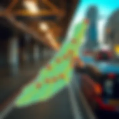 Proximity map highlighting public transport accessibility in Dubai