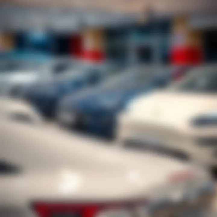 Various electric car models displayed at a dealership in the UAE
