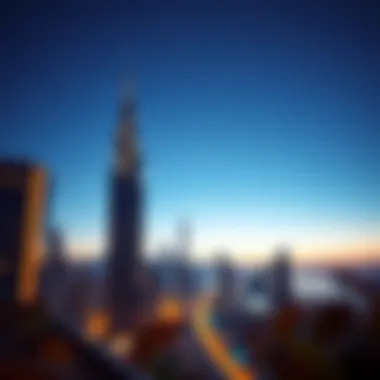 Empire Heights at Dusk Stunning view of Empire Heights overlooking Business Bay