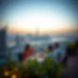 Romantic rooftop dining experience overlooking Dubai skyline