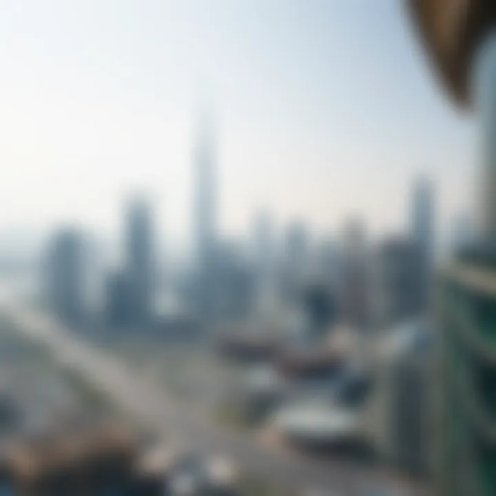 An aerial view of Dubai's skyline with executive accommodations highlighted