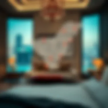 A map indicating prime locations for executive bed spaces in Dubai