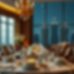 Lavish dining setup with exquisite tableware