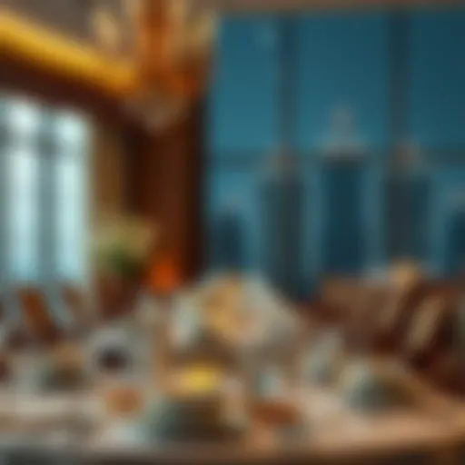 Lavish dining setup with exquisite tableware