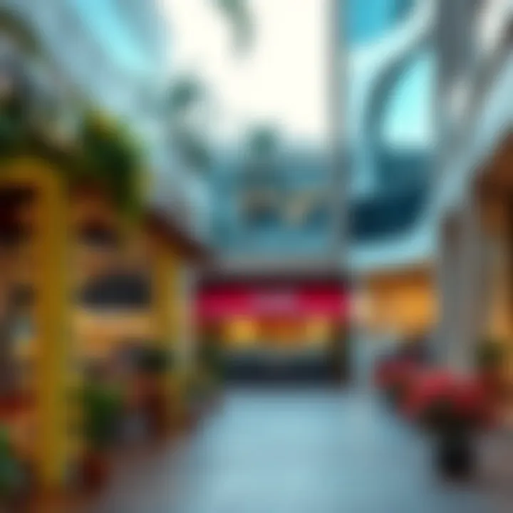 Vibrant lifestyle scene in Fountain View with cafes and shops