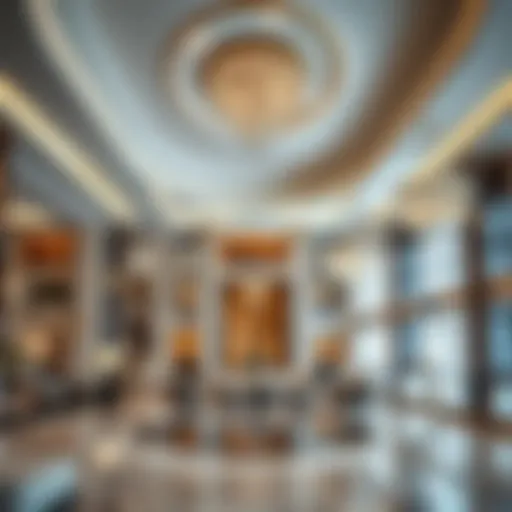 Luxurious hotel lobby showcasing opulent design