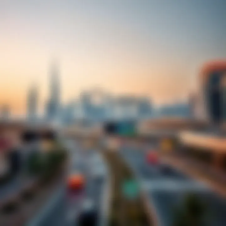 Scenic view of Sheikh Zayed Road with hotel skyline
