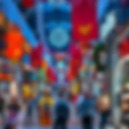 Vibrant festival atmosphere in a Dubai mall