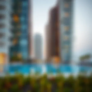 Modern Architecture in Jumeirah Beach Residence Luxurious residential building showcasing modern architecture