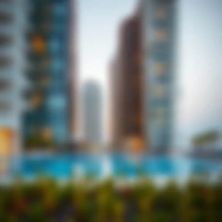 Modern Architecture in Jumeirah Beach Residence Luxurious residential building showcasing modern architecture