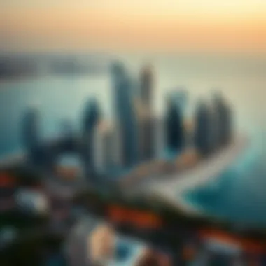 A panoramic view of Jumeirah Beach Residence showcasing the stunning skyline and beach