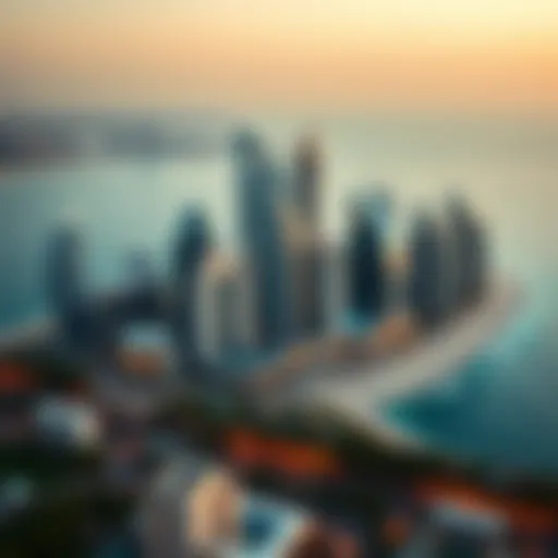 Stunning Skyline of Jumeirah Beach Residence A panoramic view of Jumeirah Beach Residence showcasing the stunning skyline and beach