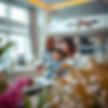 Happy family exploring their new home