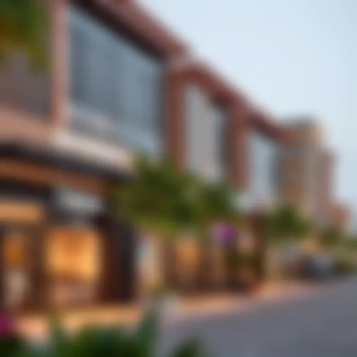 Local amenities in Muhaisnah 4 including shops and parks