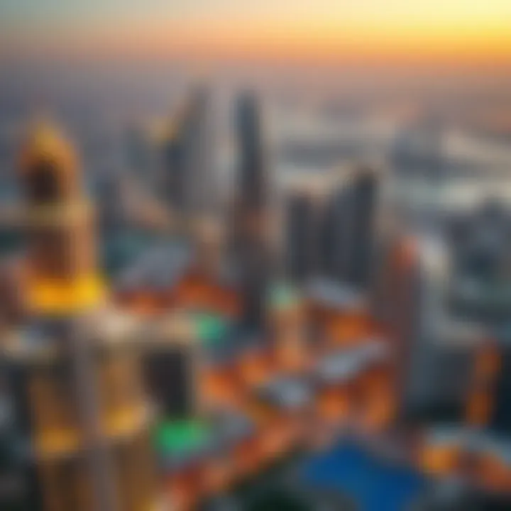 Panoramic view of Dubai skyline from Luna Residence