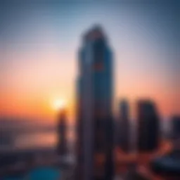 Stunning view of Majestine Tower at sunset