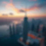 Aerial view showcasing the stunning silhouette of Marina 23 Tower against the Dubai skyline