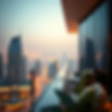 Breathtaking skyline view from a Meraas apartment balcony with city lights