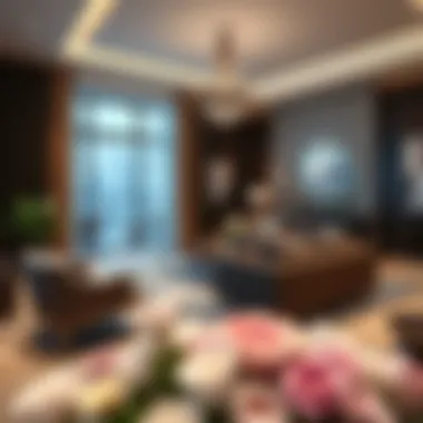 Luxurious living room interior of a Meraas apartment highlighting stylish design