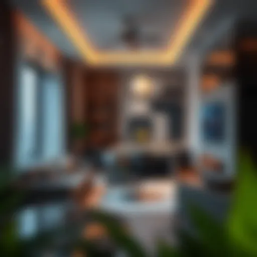 Modern studio apartment interior showcasing stylish furnishings