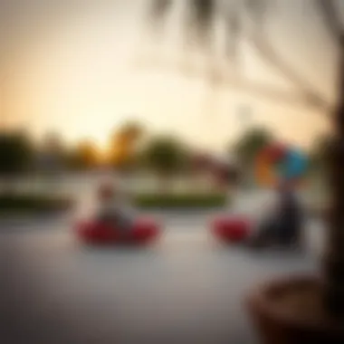Community park in Nad Al Hamar with families enjoying leisure activities
