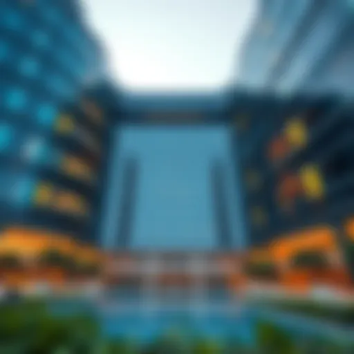 Striking architectural façade of One Lake Plaza